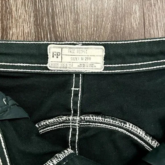 Free People High-Rise Foxy Flare Jeans Green Wide Leg Retro - Picture 6 of 16